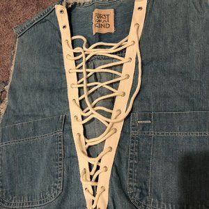 VINTAGE Denim Distressed Cover Up